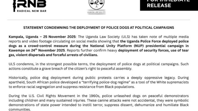 Statement Condemning the Deployment of Police Dogs at Political Campaigns